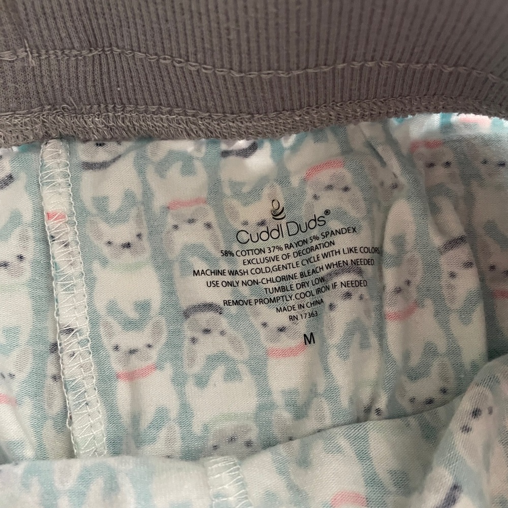 Cuddl Duds Green and Gray Frenchie Pajama Set with Soft Fabric - Picture 8 of 8